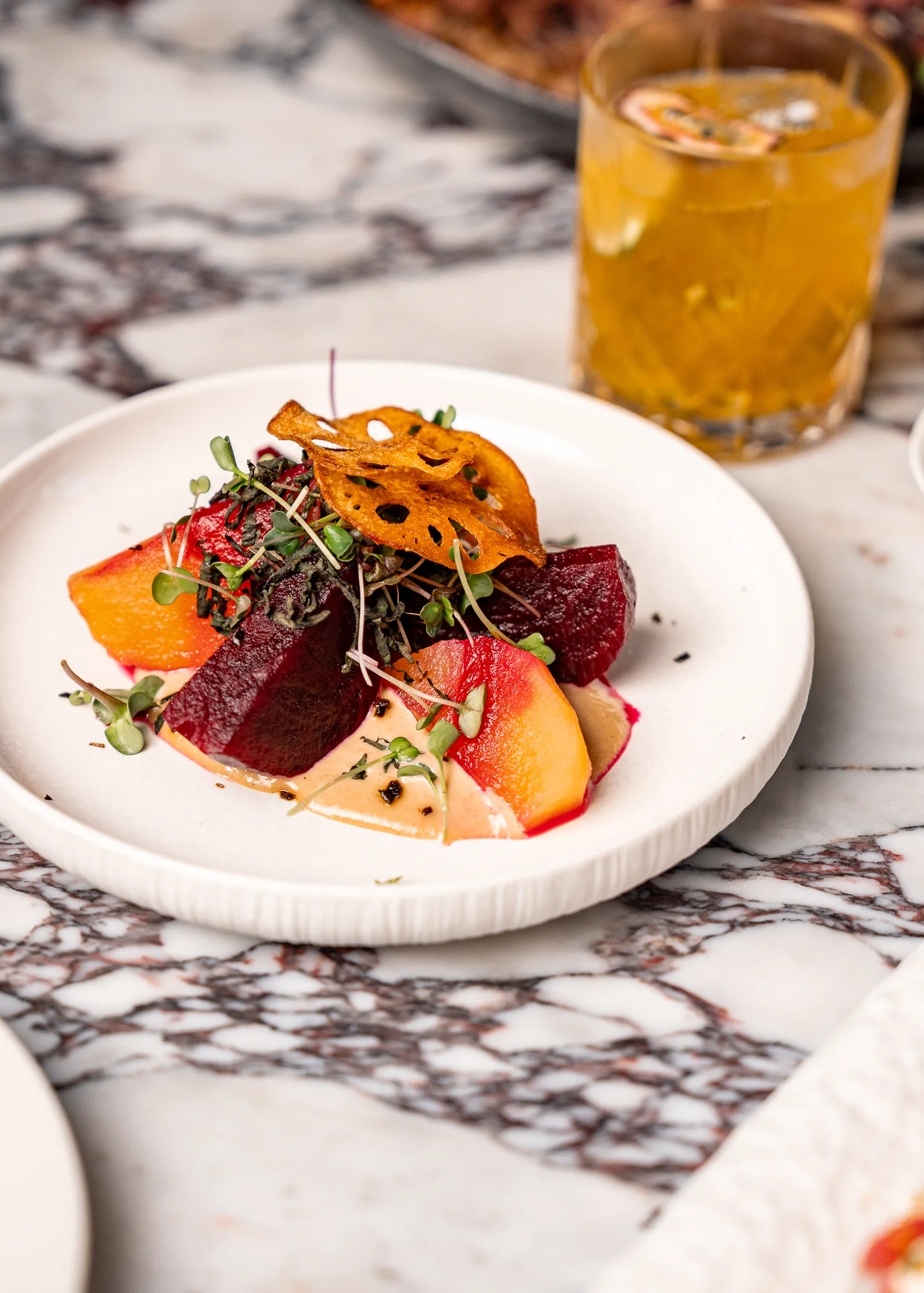 Crimson Beet Harmonny - Roasted beetroot, creamy accents and fresh herbs.